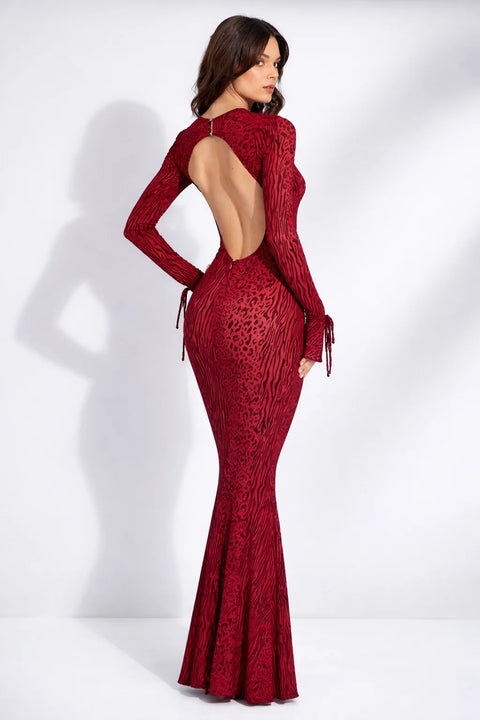 Robe dos nu moulante Rouge / S