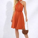 Robe dos nu terracotta