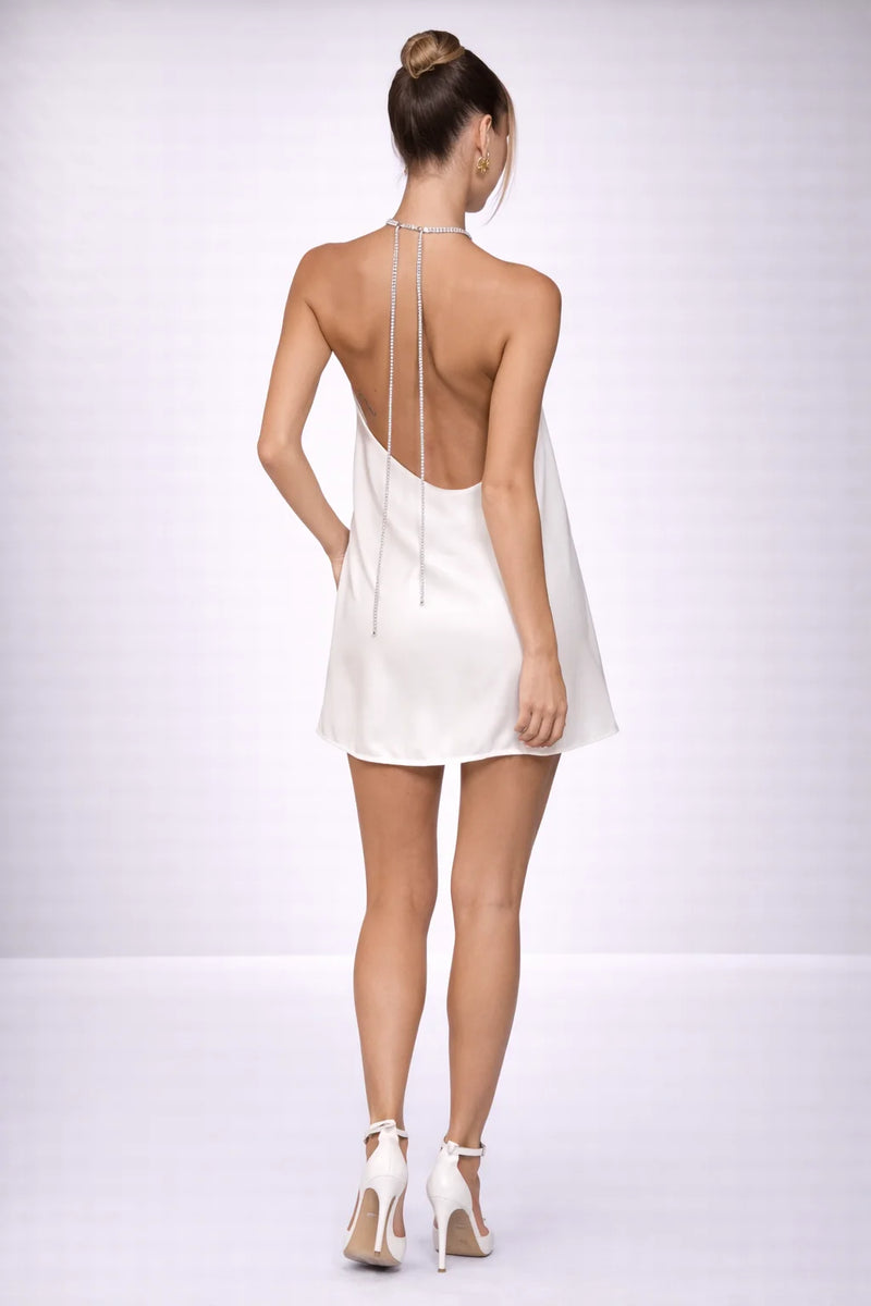 Robe droite dos nu Blanc / S
