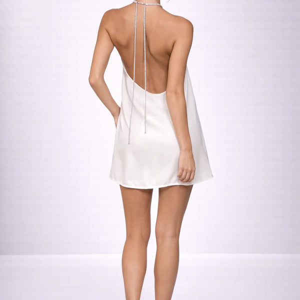 Robe droite dos nu Blanc / S