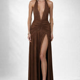 Robe fluide dos nu plongeant