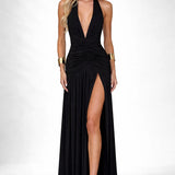 Robe fluide dos nu plongeant