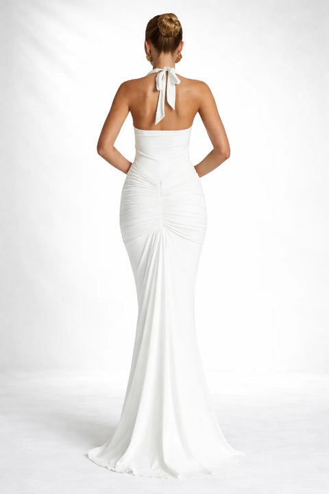 Robe longue décolleté dos nu Blanc / S