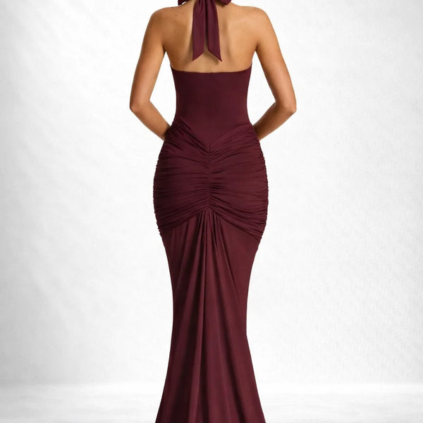 Robe longue décolleté dos nu Rouge / S
