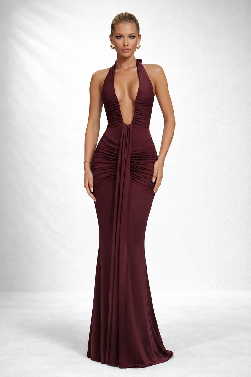 Robe longue décolleté dos nu