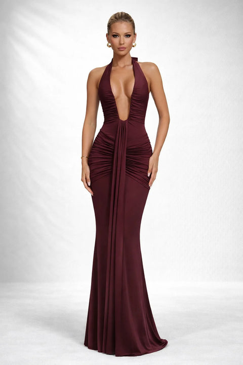 Robe longue décolleté dos nu
