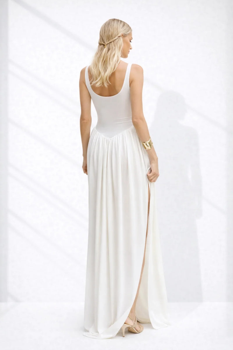 Robe longue dos nu chic Blanc / S