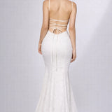 Robe longue fine bretelle dos nu Blanc / S