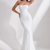 Robe longue fine bretelle dos nu