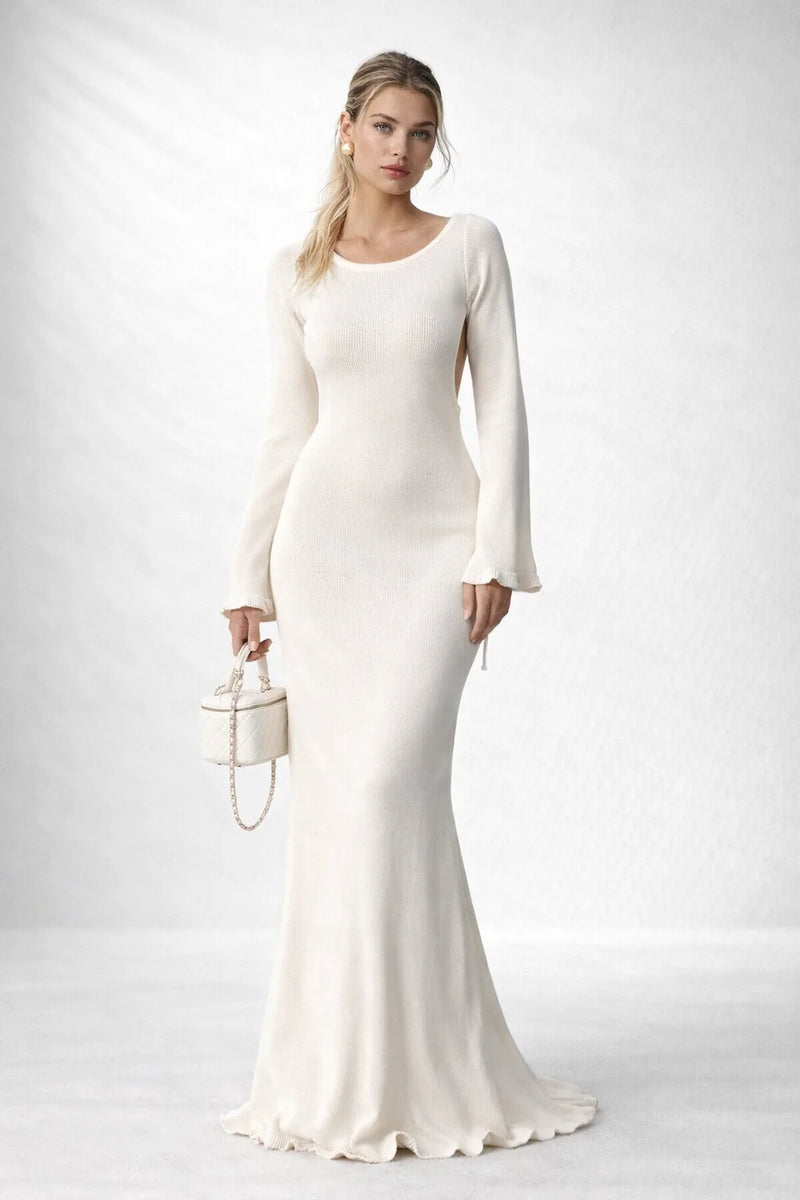 Robe maille dos nu