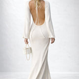 Robe maille dos nu Blanc / S