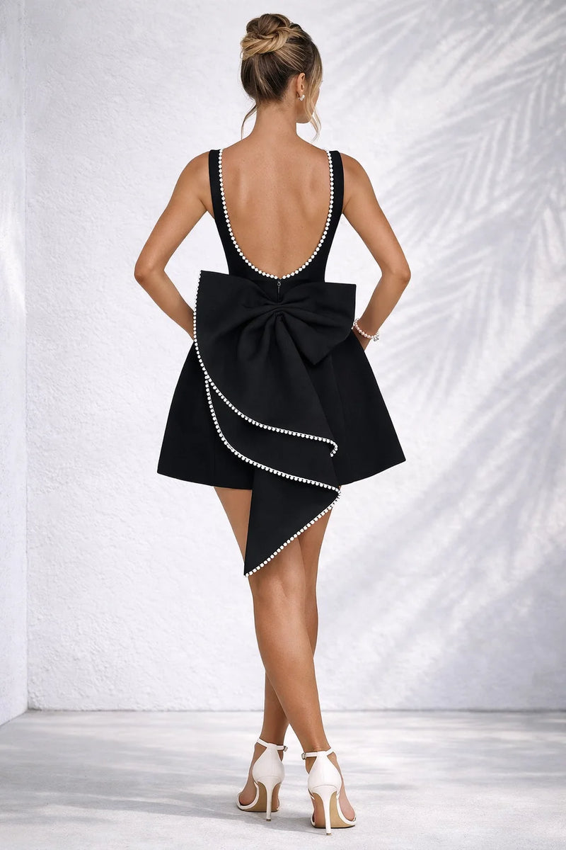 Robe trapèze dos nu Noir / S